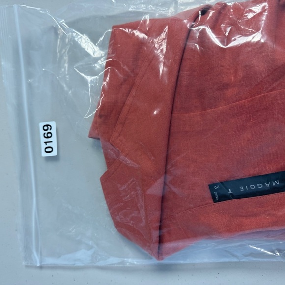 Maggie T Women's Rust Orange 100% Linen Lagenlook Tunic V-Neck Blouse Size 20 - Picture 4 of 12